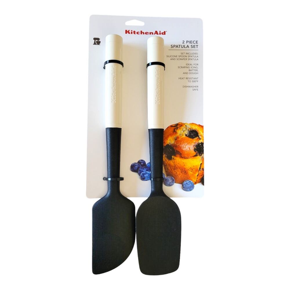 NEW KitchenAid Spatula Set in Almond Cream (2-Piece)
